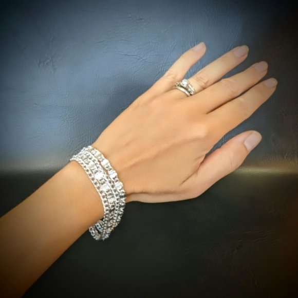 Sarah Coventry Necklace & Matching Chain Bracelet in Silver Tone - Picture 2 of 6